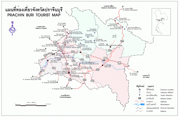 แผนที่ปราจีนบุรี