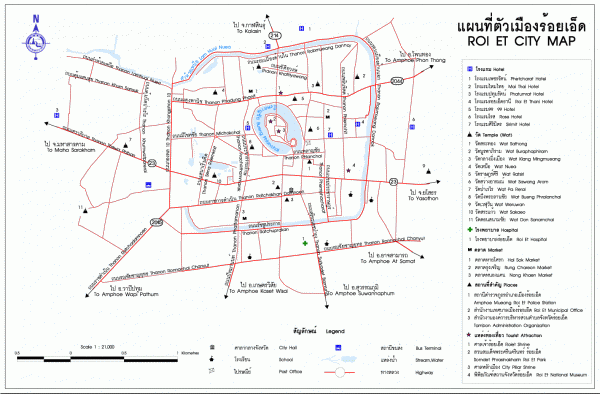 แผนที่เมืองร้อยเอ็ด